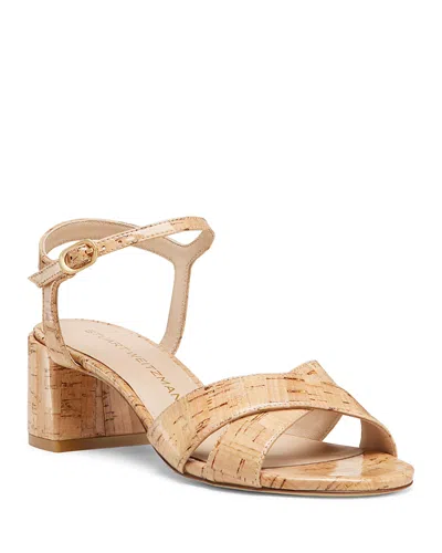 Stuart Weitzman Women's Dayna Block 50 Sandals In Natural