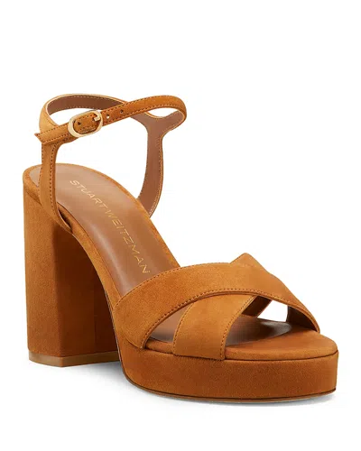 Stuart Weitzman Women's Dayna Crisscross Platform Sandals In Hazel