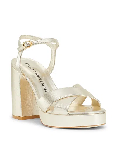 Stuart Weitzman Women's Dayna Crisscross Platform Sandals In Gold