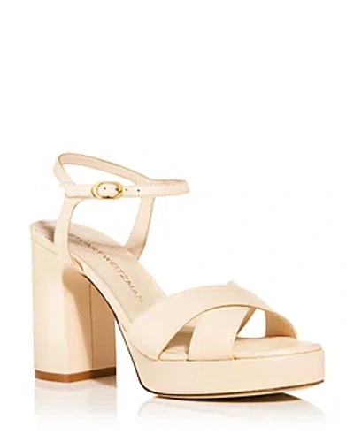 Stuart Weitzman Women's Dayna 100mm Leather Platform Sandals In Seashell