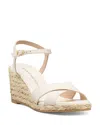 Stuart Weitzman Dayna Leather Crisscross Espadrille Sandals In Neutral