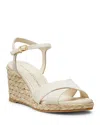 Stuart Weitzman Dayna Denim Crisscross Wedge Espadrilles In Linen/natural
