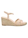Stuart Weitzman Dayna Leather Crisscross Espadrille Sandals In Multi