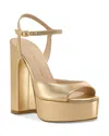 Stuart Weitzman Dayna Boost Metallic Leather Platform Sandals