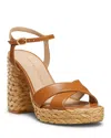 Stuart Weitzman Heel Strap Sandals With Braided Cross Design In Macchiato/natural