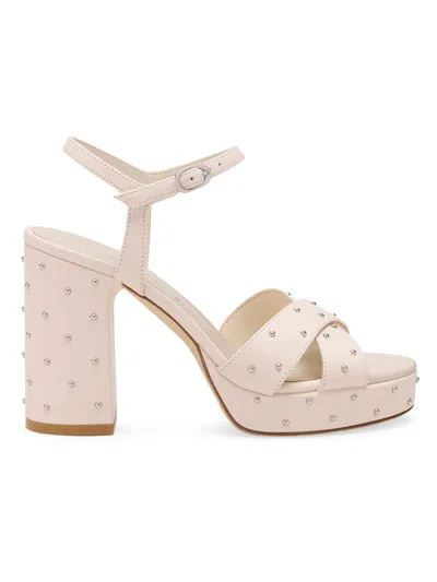 Stuart Weitzman 90mm Dayna Sostud Leather Platform Sandals In Neutral