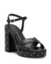 Stuart Weitzman Dayna Sostud Platform Sandal In Black