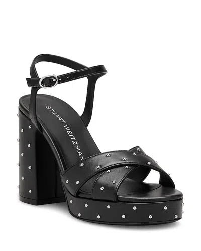 Stuart Weitzman Women's Dayna Studded Platform Sandals In Black