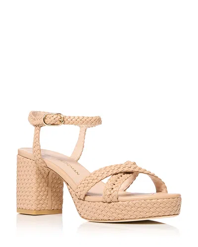 Stuart Weitzman Women's Dayna Woven 80 Platform Sandals In Brown