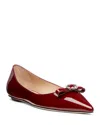 Stuart Weitzman Diana Patent Bow Ballerina Flats In Rosewood