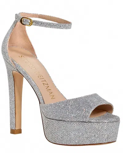 Stuart Weitzman Women's Disco Crystal Platform Sandals In Silver In Gray