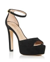 Stuart Weitzman Women's Disco High Heel Platform Sandals In Black Suede