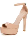 Stuart Weitzman Disco Patent-leather Platform Sandals In Neutral