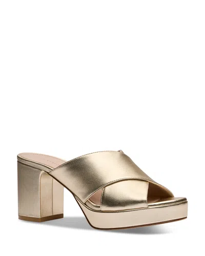 Stuart Weitzman Women's Dyna Platform Sandals In Gold