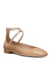 Stuart Weitzman Eden Crystal Embellished Flat In Adobe/clear