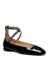 Stuart Weitzman Eden Crystal Embellished Flat In Black/clear