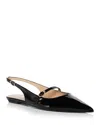 Stuart Weitzman 'emilia' Black Slingback Sandals With Adjustable Strap Closure In Black