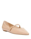 Stuart Weitzman 5mm Emilia Leather Flat Shoes In Adobe