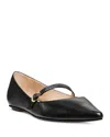 Stuart Weitzman Emilia Leather Mary Jane Point-toe Flats In Black Lacquered Nappa