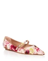 Stuart Weitzman Emilia Mary Jane Flat In Pink Multi