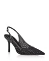 Stuart Weitzman Emilia Mesh 85 Slingback Pump In Black