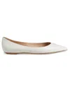 Stuart Weitzman Women's Emilia Pointed-toe Leather Ballet Flats In Cream