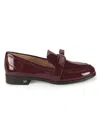 Stuart Weitzman Women's Emma Patent Leather Bow Loafers In Cabernet