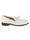 Stuart Weitzman Women's Emma Patent Leather Bow Loafers In Chalk