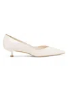 Stuart Weitzman Eva Leather Kitten-heel Pumps In Seashell