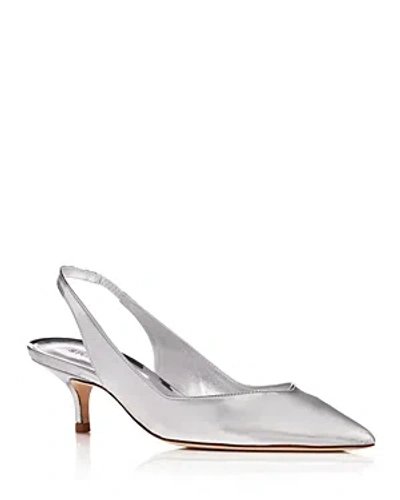 Stuart Weitzman Women's Eva 50 Slingback Pumps In Silver