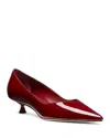 Stuart Weitzman Eva Patent Kitten-heel Pumps In Rosewood