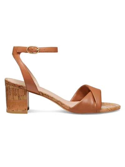 Stuart Weitzman Everly 50 Leather Sandals In Camel