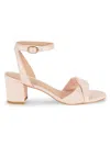 Stuart Weitzman Women's Everly Block Heel Leather Sandals In Rosewater