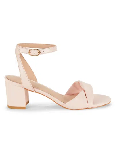 Stuart Weitzman Women's Everly Block Heel Leather Sandals In Rosewater