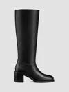 Stuart Weitzman Finn Knee High Leather Boot In Black