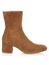 Stuart Weitzman Sofia 50 Stretch Suede Bootie In Doe