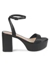Stuart Weitzman Gala Mid Platform Sandal In Black