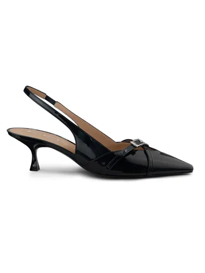 Stuart Weitzman Georgie Kitten Heel Slingback Pump In Black