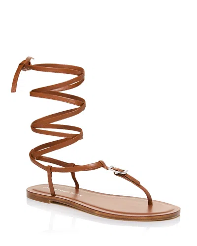 Stuart Weitzman Women's Georgie Lace Up Sandals In Bridle Bro