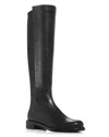 Stuart Weitzman High Leather Ankle Boots With Block Heel In Black