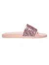 Stuart Weitzman Glitter Pool Slide Sandal In Pink