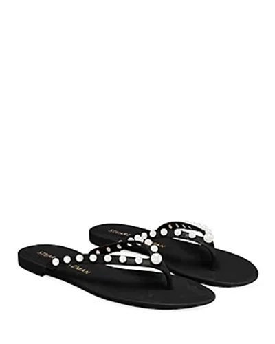 STUART WEITZMAN WOMEN'S GOLDIE EMBELLISHED JELLY FLIP FLOP THONG SANDALS