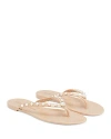 Stuart Weitzman Women's Goldie Embellished Jelly Flip Flop Thong Sandals In Poudre