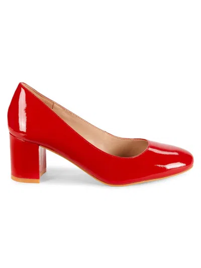 Stuart Weitzman Women's Holly Block Heel Patent Leather Pumps In Red