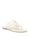 Stuart Weitzman Jasmine Patent Cutout Thong Sandals In Yellow
