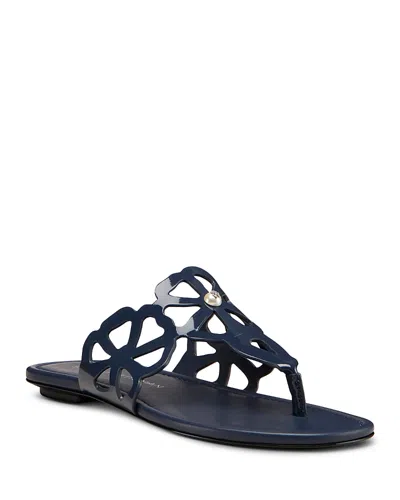Stuart Weitzman Jasmine Patent Cutout Thong Sandals