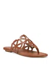 Stuart Weitzman Jasmine Leather Cutout Thong Sandals