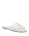 Stuart Weitzman Jasmine Metallic Cutout Flat Slide Sandals
