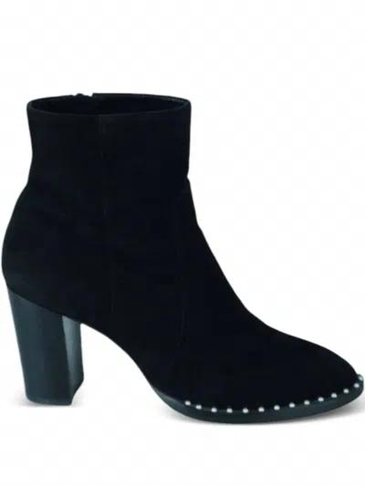 Stuart Weitzman Women's Kailee Pearl Suede Ankle Bootie In Black