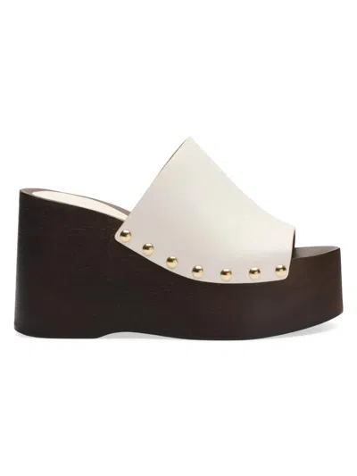 Stuart Weitzman Women's Kate 100mm Leather Clog Slide Sandals In Multi